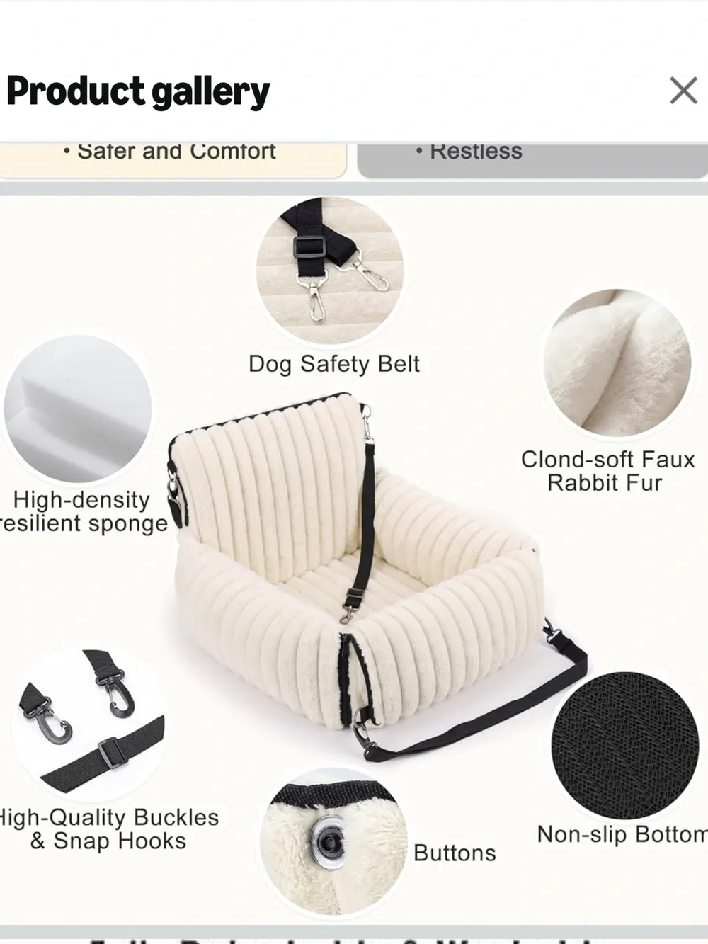 MixJoy 6-in-1 Dog Car Seat for Small/Medium Dogs up to 25 lbs. New